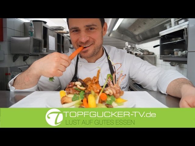 1/4 Kaninchen und Gemüse mit Pilzen und Kartoffelstampf