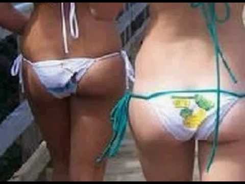 Senior bi porn String bikini falls off