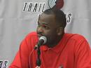 paul allen, kevin pritchard, and nate mcmillan at a press conference wednesday at the blazers practice facility. the trio answers questions about greg oden.