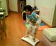 Abbie having fun with Wii Fit