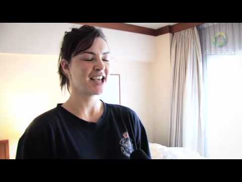 Sharni - Australian Diamond Sharni Layton talks to Sharelle McMahon during the World Netball Championships in Singapore. Sharelle takes a sneak look into a Diamonds h...