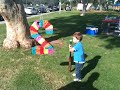 2 year bday party - Jack, Alex, and Joseph with the Piñata