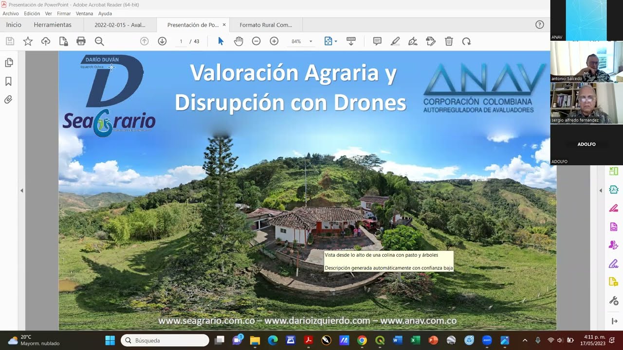 CONVERSATORIO Nº5 "DISRRUPCIÓN EN LA VALORACIÓN AGRARIA CON EL APOYO DE DRONES"
