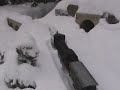Model of snow blower in action