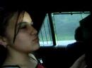 my retard sister singing like a loser and annoying me in the car going upstate