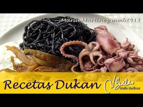 Adelgazar: Shirataki, Chipirones y Cebolla Caramelizada (Dukan Ataque) / Konjac Noodles & Baby Squid
