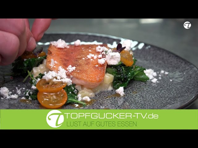 Gebratene Goldforelle | Grünkohl | marinierten Zwergorangen (Kumquats)  | Kartoffelrisotto | Topfgucker-TV