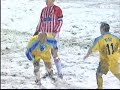 Cup Winners Cup in nov.1997. The Norwegian team Tromsø played against Chelsea in the 1st leg and won 3-2. This match became famouse because of the snow