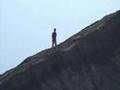 Walking dangerously on the Bromo Volcano Rim