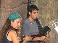 music of galicia bagpipe and castanets   in santiago  