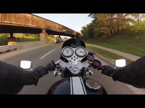 Triumph Thruxton Motorcycle Ride with GoPro Hero3 and Chesty