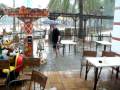 Raining inside the Bar in Majorca Spain