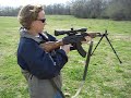 Angie unloads the AK-47