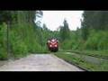 Dv12-pulled Regional train arriving and departing Hein&auml;vesi