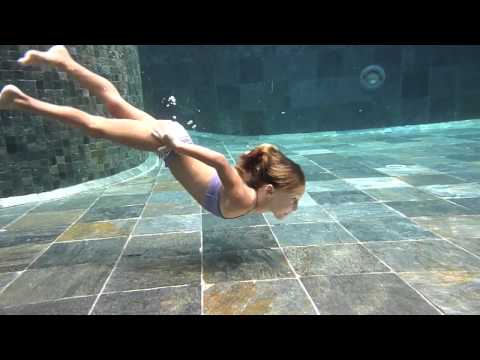little girls swimming