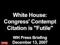 white house: congress contempt citation is futile