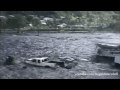 Tsunami in American Samoa - wave coming ashore