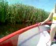 Bootje varen door natuurgebied