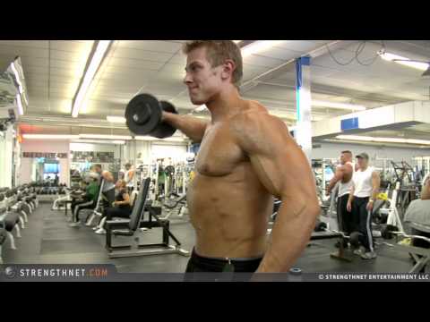 lateral raises - Brock Cunico rips up his shoulders with lateral raises.