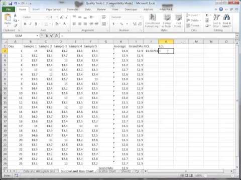how to create an xbar control chart in excel