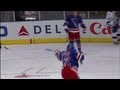 Artem Anisimov shoots Mathieu Garon Dec 8, 2011