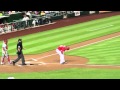 Bryce Harper Plunked By Cole Hamels - YouTube