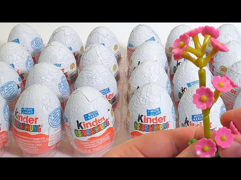 Игрушки Киндер 2002 года, открываем 24 старых Киндер Сюрприза из Германии (Surprise eggs Unboxing)