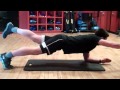 Advanced Plank - Lie on your stomach with your upper body propped up on your elbows and activate your core muscles. Next, lift your abdomen off the ground so that you are supported only by your elbows and feet. Next, Lift one leg off the ground with the opposite arm and hold this position. Make sure that you keep your trunk in a straight line to prevent your hips and abdomen from sagging. Hold this position.