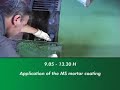 Milking parlor mortar coating