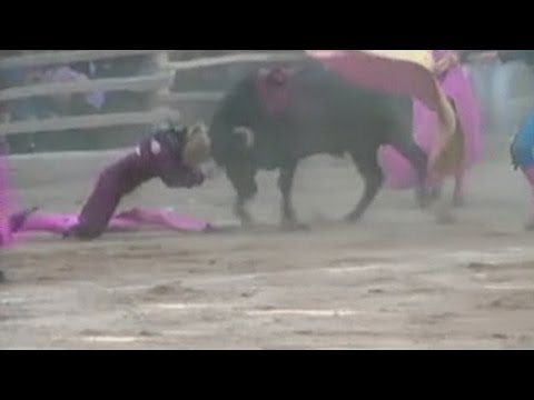 Female bullfighter gored in Peru