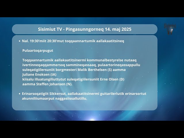 Sisimiut TV - Livestream lokal tv 28.05.2025