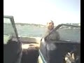 Jeffrey driving our 1988 Bayliner boat