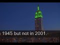 at 9:40 a.m. on saturday, july 28, 1945, a b-25 mitchell bomber, piloted in thick fog by lieutenant colonel william f. smith, jr., accidentally crashed into the north side of the empire state building, between the 79th   more...and 80th floors. one engine shot through the side opposite the impact and fell on a nearby building; the other plummeted down an elevator shaft. the resulting fire was extinguished in 40 minutes. fourteen people were killed in the incident. elevator operator betty lou oliver survived a plunge of 75 stories inside an elevator, which still stands as the guinness world record for the longest survived elevator fall recorded. despite the damage and loss of life, the building was open for business on many floors on the following monday.