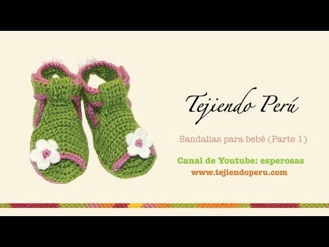 Sandalias para bebe tejidas a crochet (Parte 1: la suela)