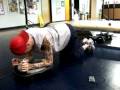 Alan Walpole with c4-5 quadriplegia performing crunches with ab dolly