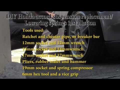 DIY Suspension replacement/Lowering springs install 93 Honda accord