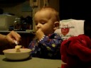 Benjamin enjoys his supper