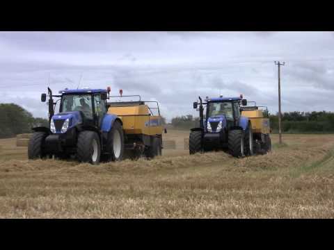 2 x New Holland Balers Baling Barley Straw Harvest 2011 Barry Fennin