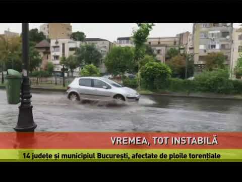 IGSU: 22 localităţi din 14 judeţe şi municipiul Bucureşti, afectate de ploile torenţiale din ultimele 24 de ore