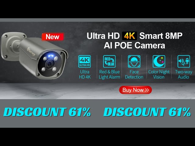 Techage 4K Security Camera System Ultra HD 8MP POE NVR Two-Way A in Cameras & Camcorders in Hope / Kent