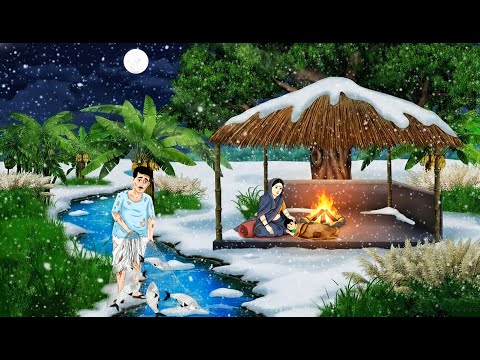 बर्फीले ठंड में गरीब मछुआरे का भाग्य  | Hindi Story | Hindi kahani | moral stories | cartoon story