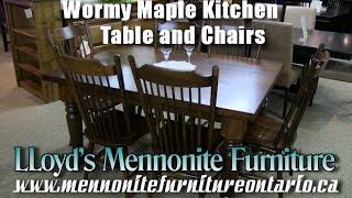 Mennonite Wormy Maple Kitchen Table & Chairs