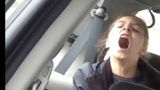 why does she yawn like this.....