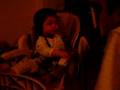 Tianto gives hand for dada to kiss; wave 'gone'