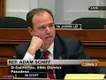 The House Judiciary Committee, chaired by Rep. John Conyers, holds a hearing on the Inspector General's Independent Report on the FBI's Use of National Security Letters. Here Rep. Adam Schiff questions Glenn A. Fine, the Justice Department inspector general, and FBI General Counsel Valerie Caproni on 