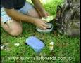Building a fire with dryer lint