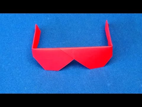 Origami Sunglasses.  How to make Traditional Origami Sunglasses - YouTube
