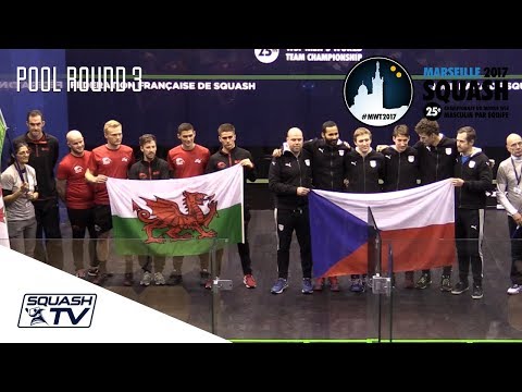 Squash: Wales v Czech Republic - Men's World Team Champs 2017 - Pool Rd 3 Highlights