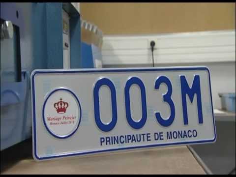 Les plaques d'immatriculation pour le mariage Princier à Monaco