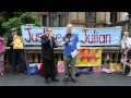 Julian Assange Extradition Hearing Vigil at Sydney Town Hall Feb 1st 2012